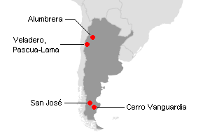 アルゼンチンの主な金鉱山・プロジェクト地図