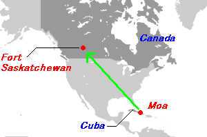 キューバのコバルト輸送図