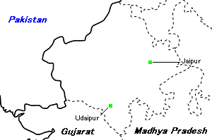 Rajasthan（ラージャスターン州）の地図