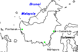 Borneo（ボルネオ島）の地図