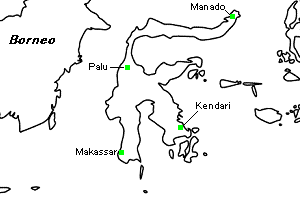Sulawesi（スラウェシ島）の地図