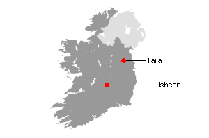 アイルランドの主要鉱山地図