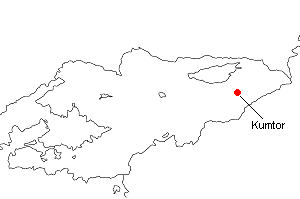 キルギスの主要鉱山地図