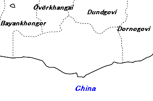 Omnogovi（ウムヌゴビ県）の地図