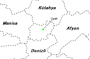 Uşak（ウシャク県）の地図