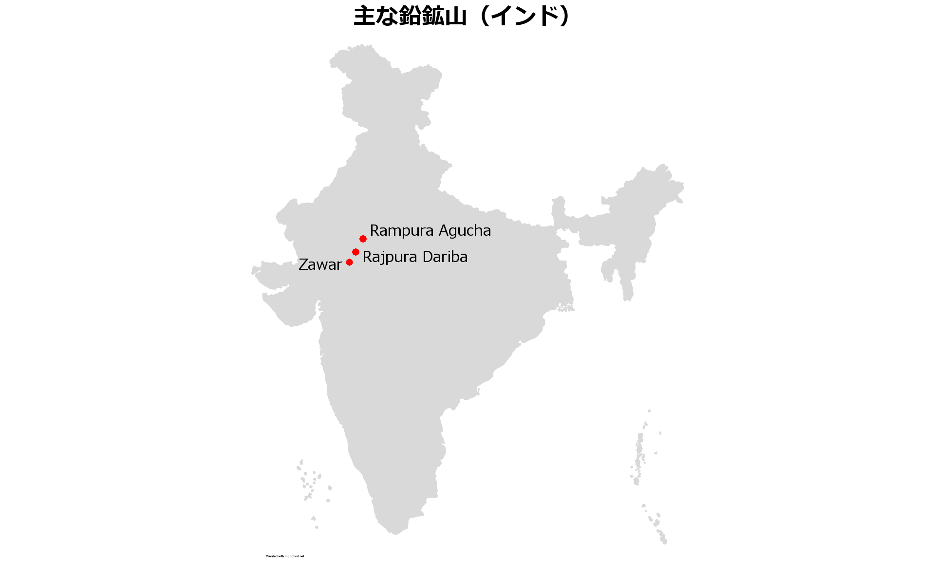 インド鉛鉱山地図