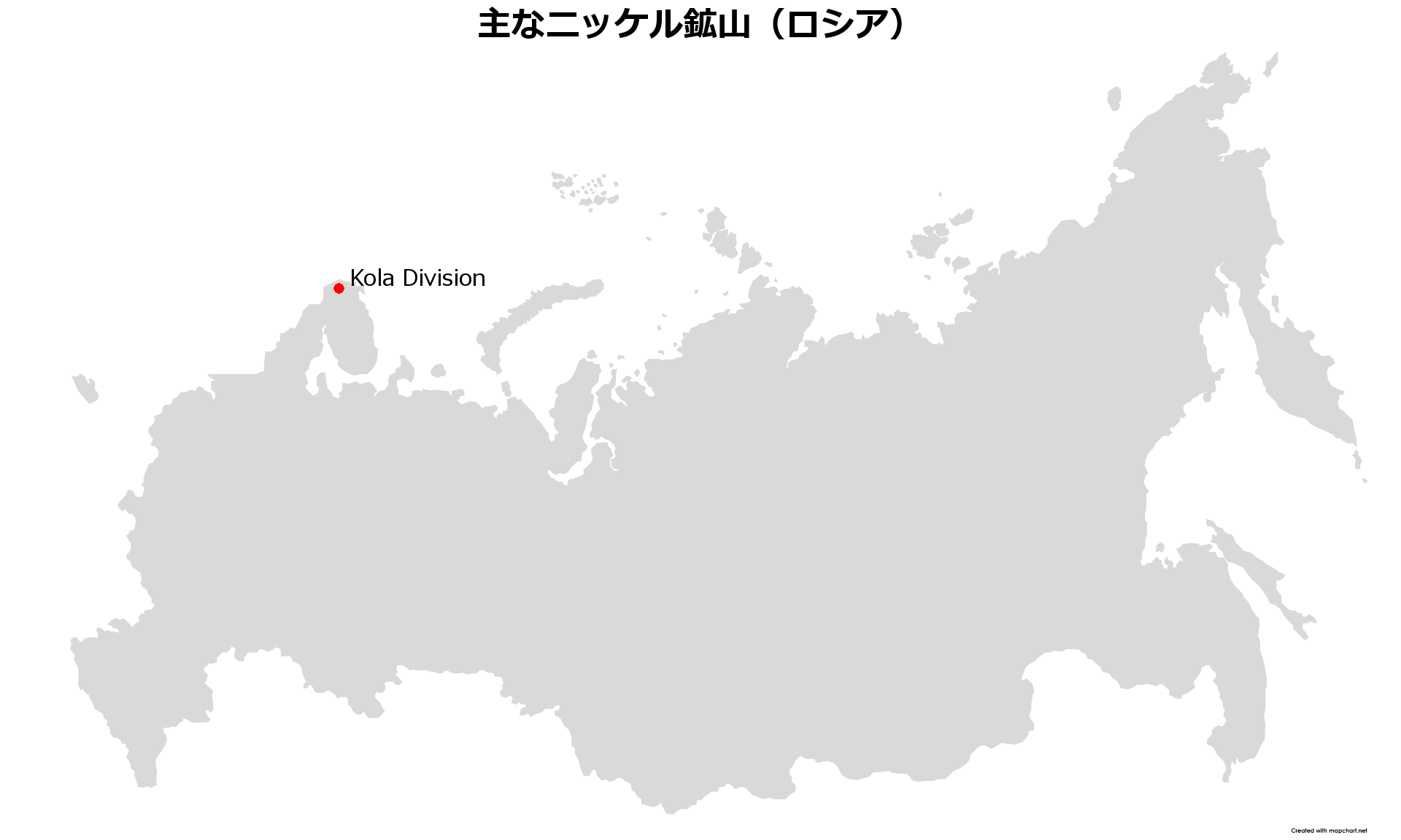 ロシアニッケル鉱山地図