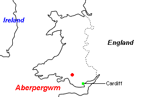 Aberpergwm石炭鉱山周辺地図