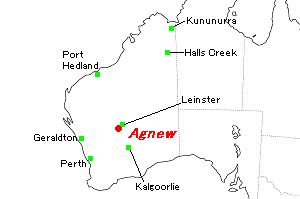 Agnew鉱山周辺地図