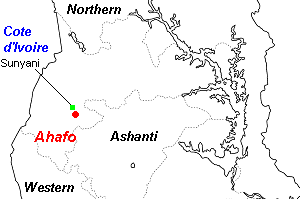 Ahafo（アハフォ）鉱山周辺地図