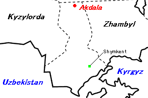 Akdala鉱山周辺地図