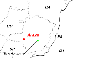 Araxa（アラシャ）ニオブ鉱山周辺地図
