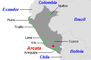 Arcata銀・金鉱山周辺地図