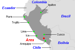 Ares銀・金鉱山周辺地図