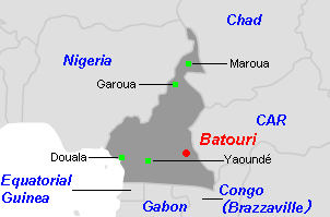 Batouri金プロジェクト周辺地図
