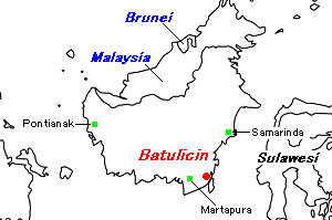 Batulicin石炭鉱山周辺地図