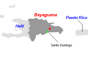 Bayaguana銅・金・銀プロジェクト周辺地図