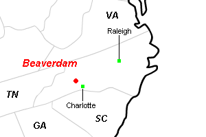 Beaverdam（ビーバーダム）リチウムプロジェクト周辺地図