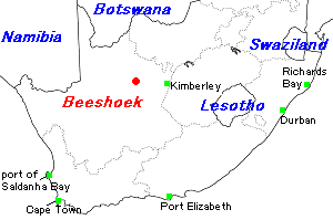 Beeshoek鉱山周辺地図