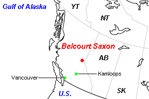 Belcourt Saxon石炭鉱山周辺地図