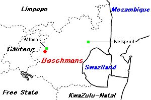 Boschmans石炭鉱山周辺地図