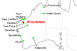 Brockman（ブロックマン）鉱山周辺地図
