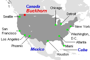 Buckhorn金鉱山周辺地図