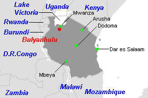 Bulyanhulu金鉱山周辺地図