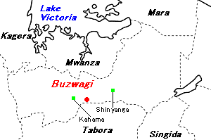 Buzwagi金鉱山周辺地図