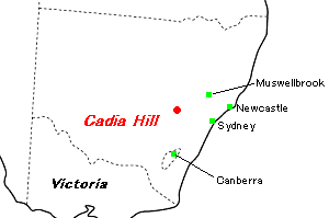 Cadia Hill（キャディア・ヒル）金・銅鉱山周辺地図