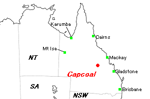 Capcoal（キャップコール）石炭鉱山周辺地図