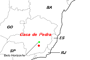 Casa de Pedra（カーザ・デ・ぺドラ）鉄鉱山周辺地図