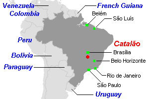 Catalao（カタラン）ニオブ鉱山周辺地図