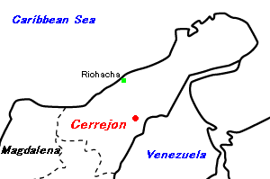 Cerrejon鉱山周辺地図