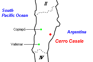 Cerro Casale金・銅プロジェクト周辺地図