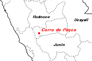 Cerro de Pasco（セロ・デ・パスコ）亜鉛鉱山周辺地図
