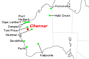 Channar（チャナー）鉱山周辺地図