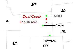 Coal Creek（コール・クリーク）鉱山周辺地図