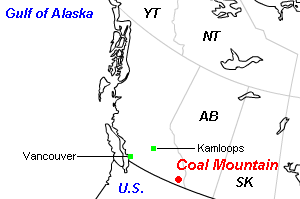 Coal Mountain（コール・マウンテン）石炭鉱山周辺地図
