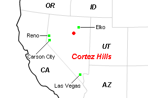 Cortez Hills金プロジェクト周辺地図