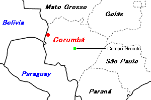 Corumbá（コルンバ）鉄鉱山周辺地図