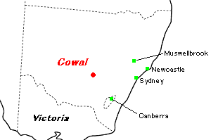 Cowal金鉱山周辺地図