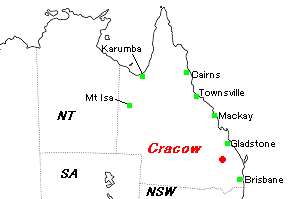 Cracow金鉱山周辺地図