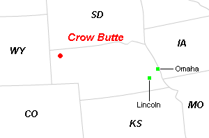 Crow Butteウラン鉱山周辺地図