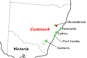 Cumnock石炭鉱山周辺地図