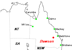 Dawson（ドーソン）石炭鉱山周辺地図