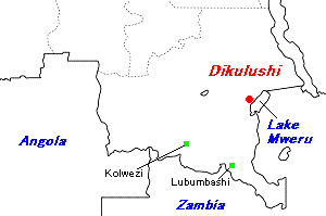 Dikulushi銅鉱山周辺地図