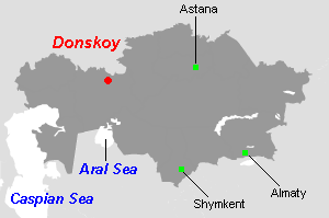 Donskoyクロム鉱山周辺地図