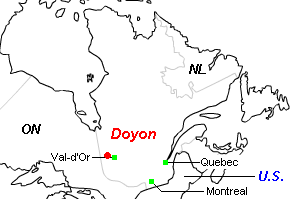 Doyon金鉱山周辺地図