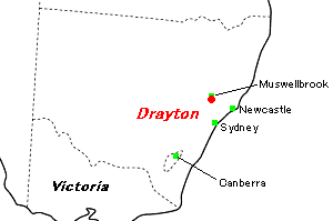 Drayton（ドレイトン）石炭鉱山周辺地図